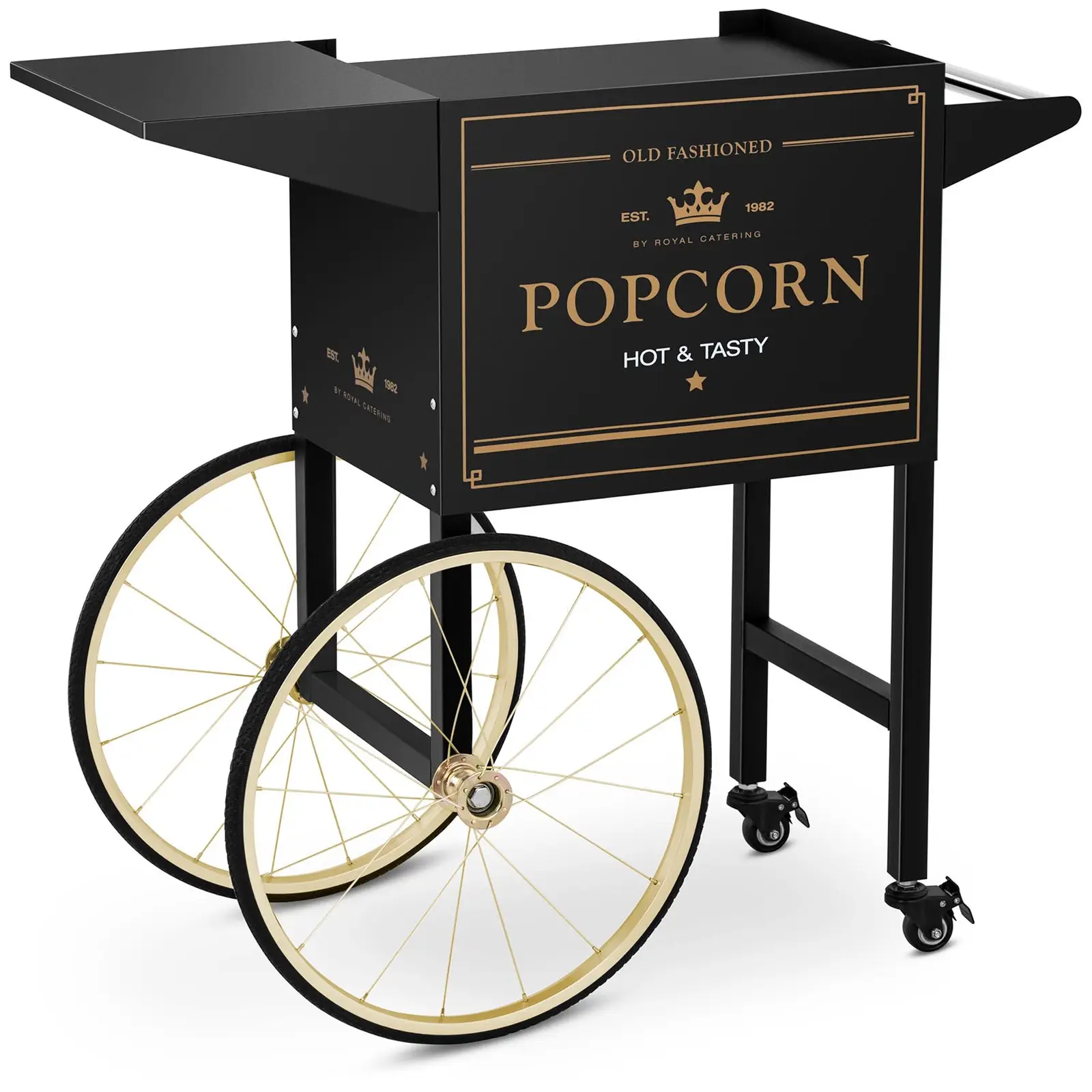 Popcorn-koneen kärry - musta-kulta