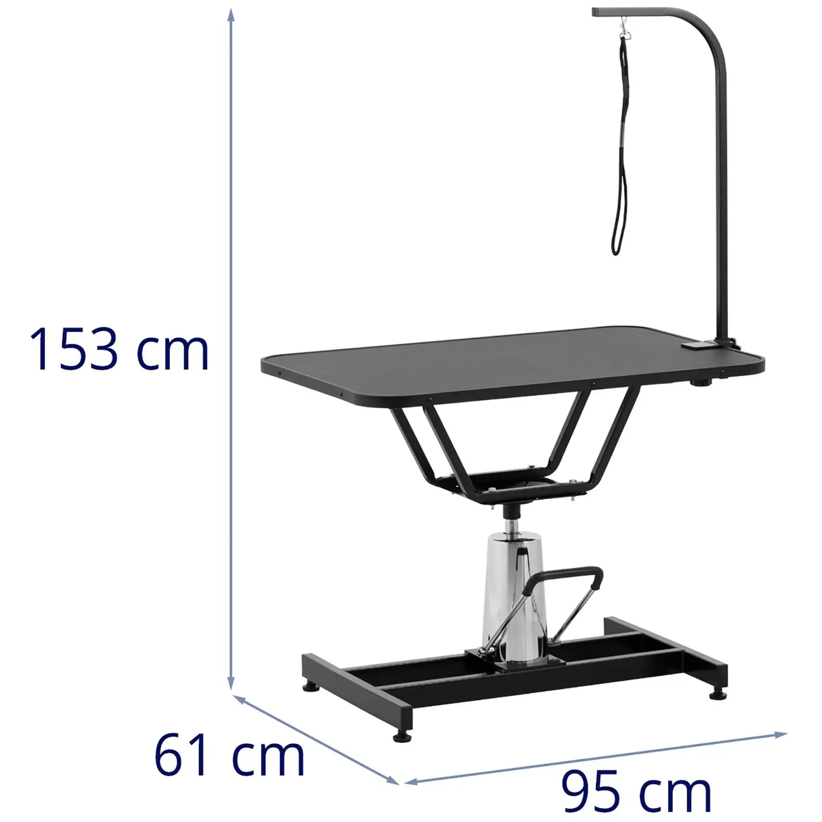 Trimmauspöytä 905 x 605 mm - korkeussäädettävissä 70 - 84 cm - 60 kg - 1 hihna