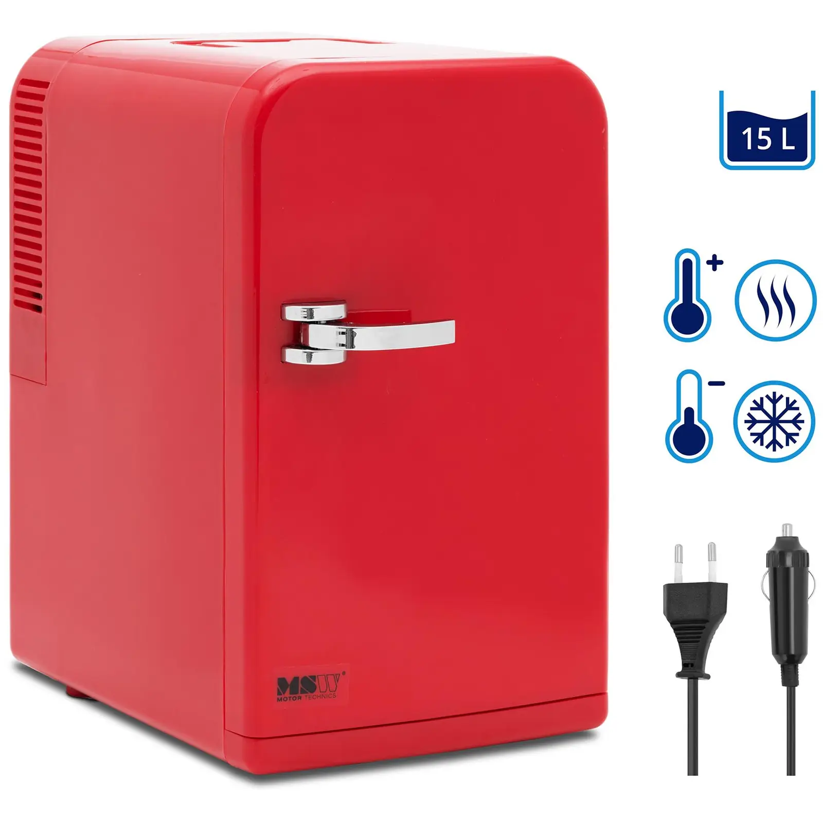 Sähköinen kylmälaukku 12V / 230V - 2-in-1 laite lämpimänäpitotoiminnolla - 15 l - punainen