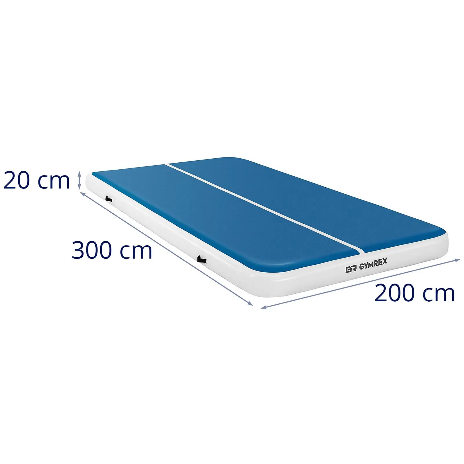Ilmavolttirata - 300 x 200 x 20 cm - 300 kg - sininen/valkoinen