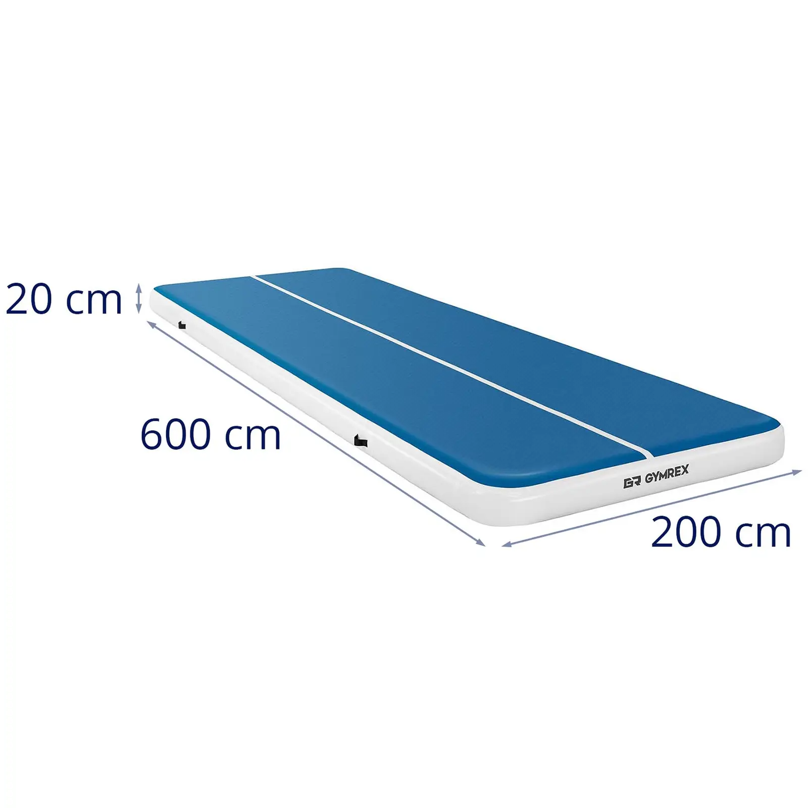 Ilmavolttirata - 600 x 200 x 20 cm - 400 kg - sininen/valkoinen