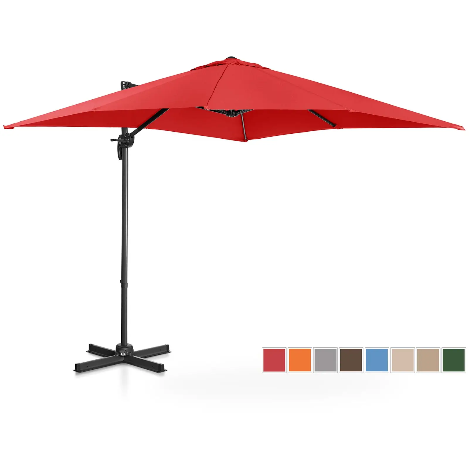 Aurinkovarjo - riippuva - punainen - neliö - 250 x 250 cm - kääntyvä