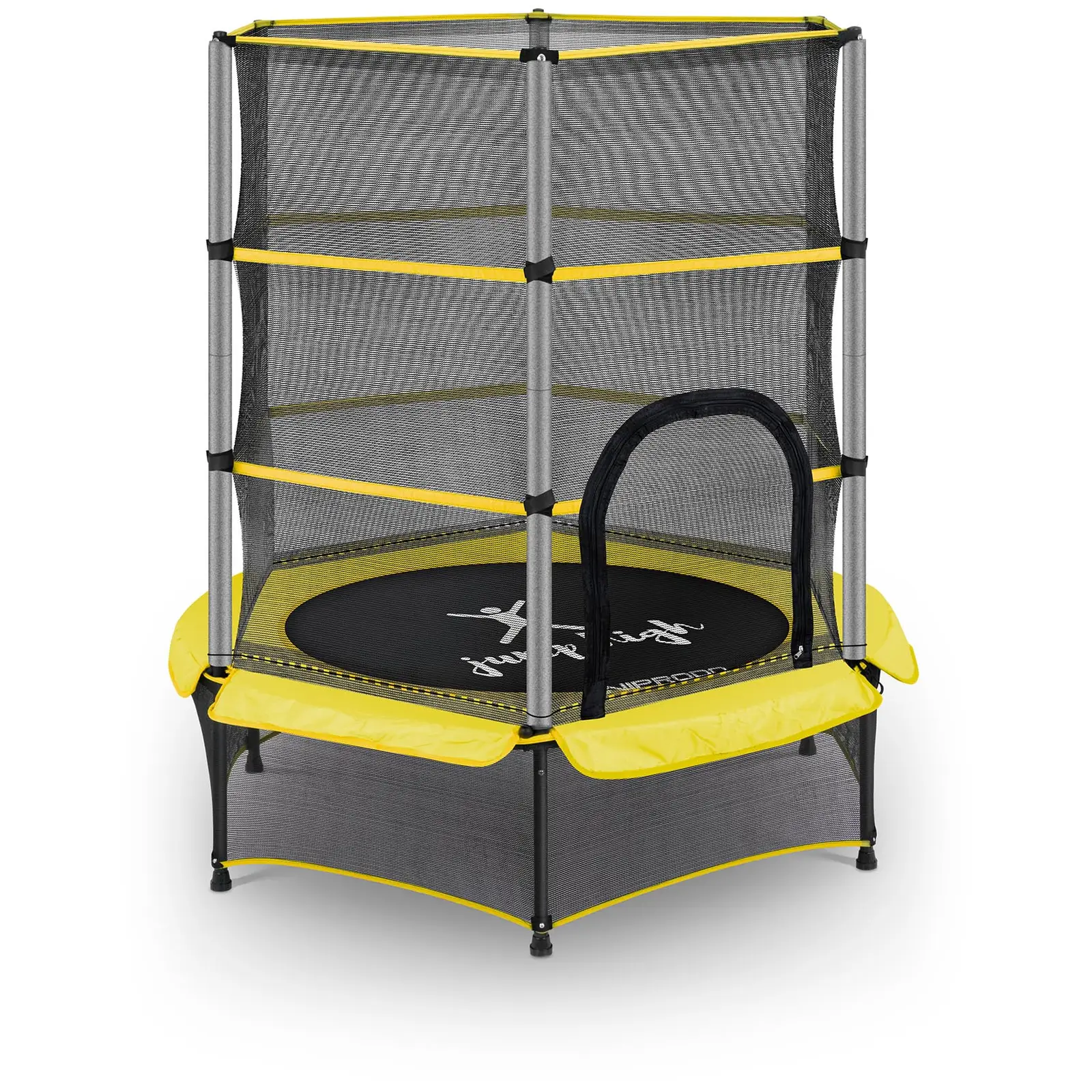 Lasten trampoliini - turvaverkolla - 140 cm - 50 kg - keltainen