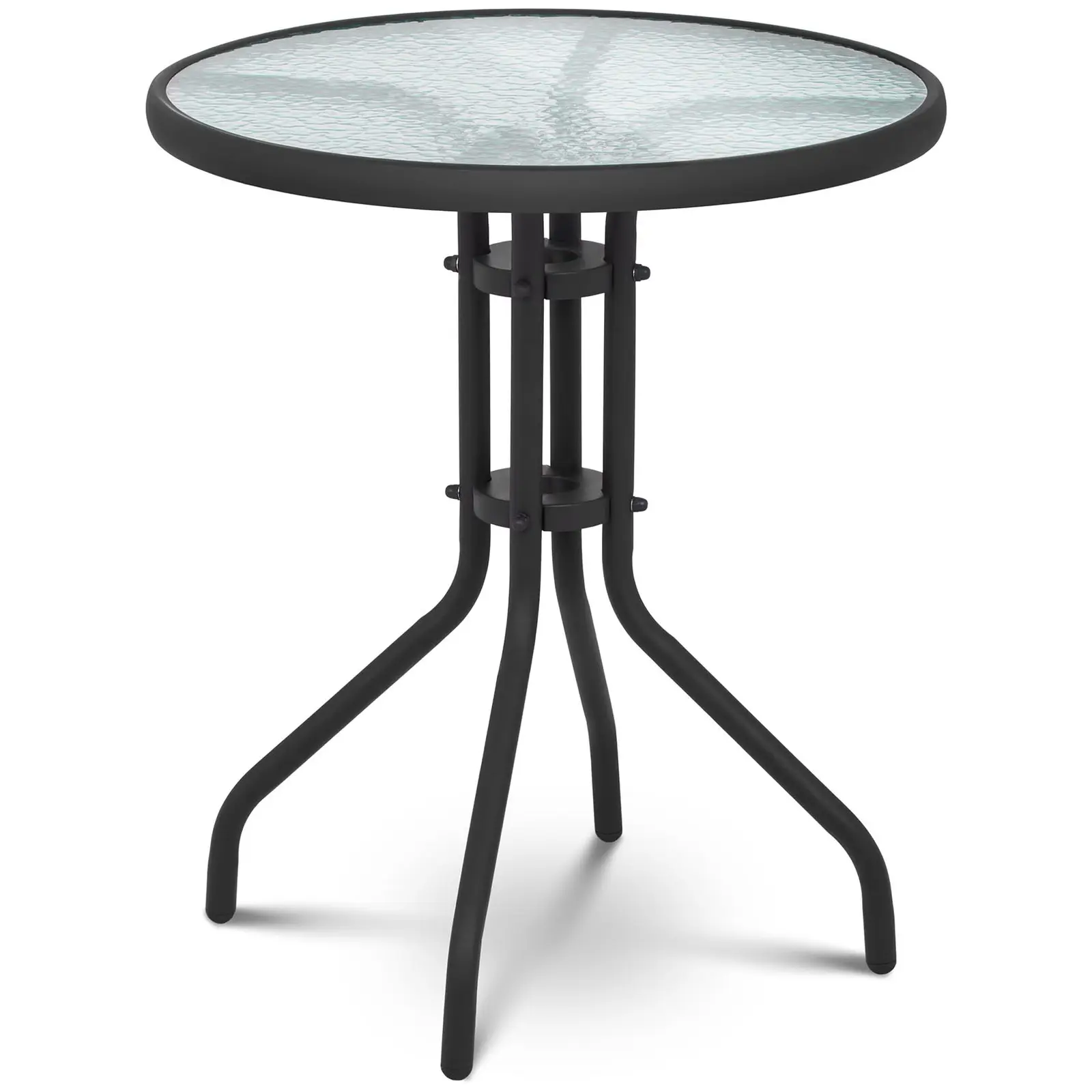 Pyöreä parvekepöytä - Ø 60 cm - lasilevy - musta