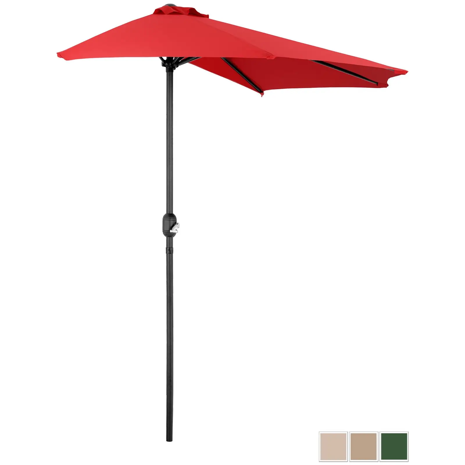 Aurinkovarjo puolikas - punainen - viisikulmainen - 270 x 135 cm