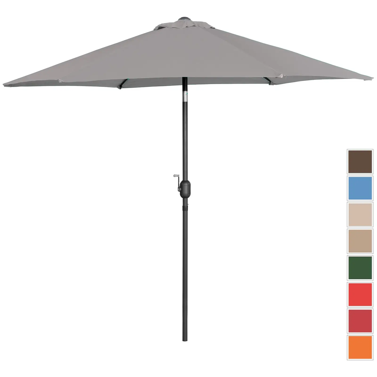 Aurinkovarjo suuri - tummanharmaa - kuusikulmainen - Ø 270 cm - kallistettava